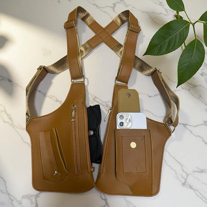 Premium Leather Underarm Shoulder Bag for Men & Women Anti-Theft Hidden Storage for Cell Phones & Outdoor Gear Versatile for Cycling Hiking & More