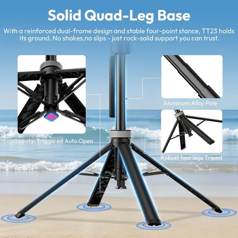 ULANZI TT23 64" Auto Face Tracking Tripod for Iphone/Android with Remote 360° Rotating Selfie Stick Follows Your Movement Facial Recognition Tripod for Iphone 17/16/15/14/13/Android/Camera/Gopro