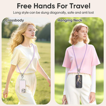 240W USB-C Fast Charging Phone Lanyard 7Mm Nylon Crossbody Wrist Strap Lanyard Data Cable 2 in 1 Smartphone Cellphone