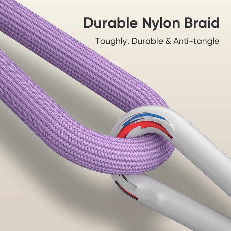 240W USB-C Fast Charging Phone Lanyard 7Mm Nylon Crossbody Wrist Strap Lanyard Data Cable 2 in 1 Smartphone Cellphone