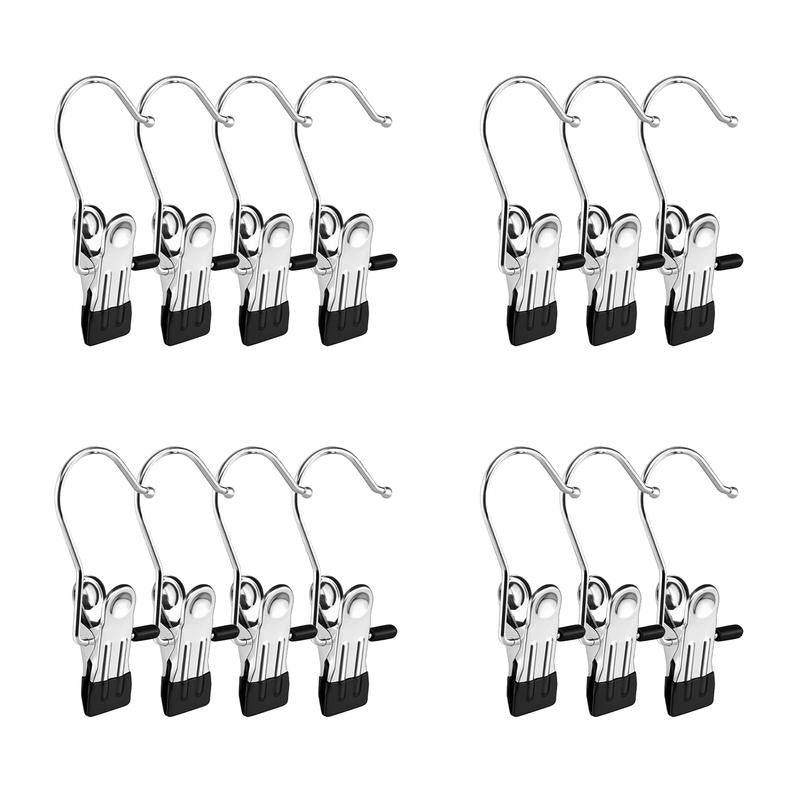 16 Counts Boot Hangers Clips, Premium Hooks Hanging Clips, Heavy Duty Closet Hanger Organizer for Home Travel , Clamps Socks Towel Clips for Closet Pants Socks Handbags Hat