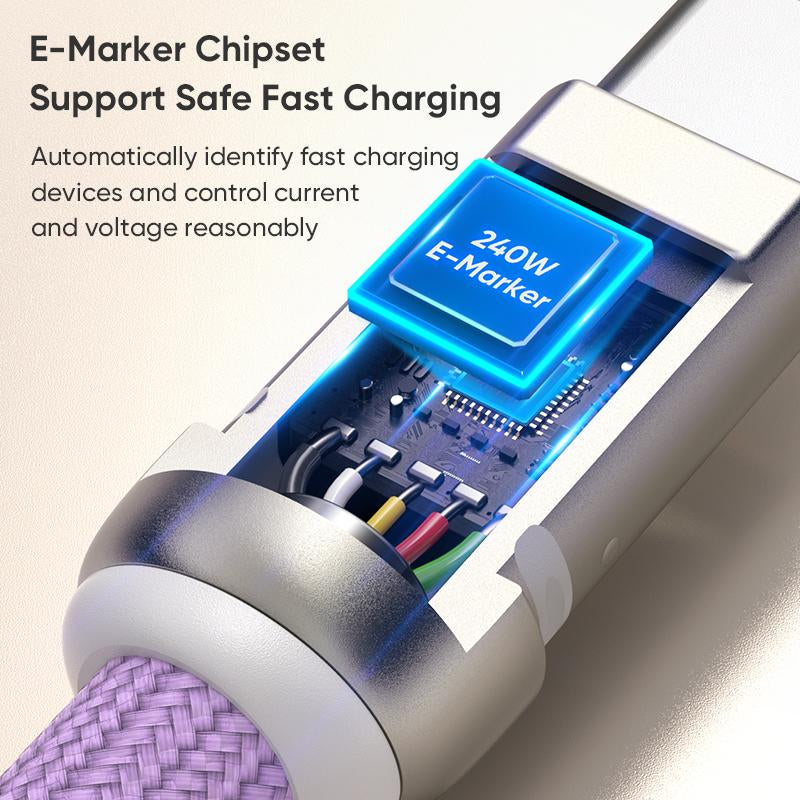 240W USB-C Fast Charging Phone Lanyard 7Mm Nylon Crossbody Wrist Strap Lanyard Data Cable 2 in 1 Smartphone Cellphone