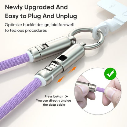 240W USB-C Fast Charging Phone Lanyard 7Mm Nylon Crossbody Wrist Strap Lanyard Data Cable 2 in 1 Smartphone Cellphone