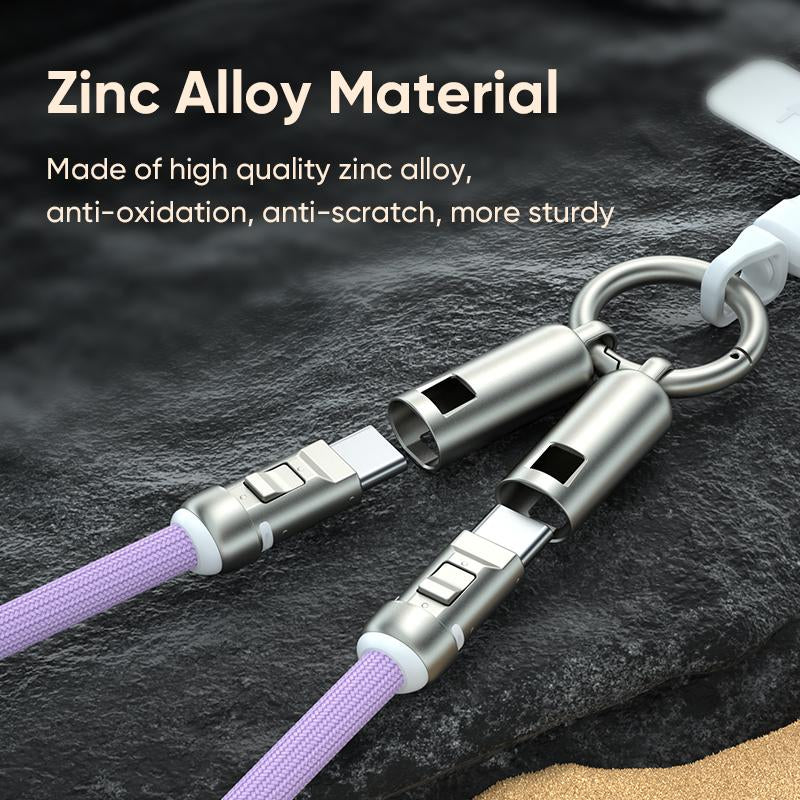 240W USB-C Fast Charging Phone Lanyard 7Mm Nylon Crossbody Wrist Strap Lanyard Data Cable 2 in 1 Smartphone Cellphone